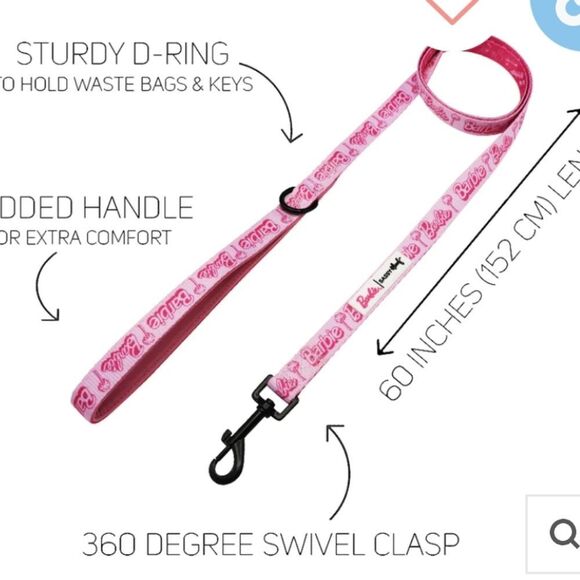 Barbie X Sassy Woof Barbie Malibu Fabric Leash - Picture 4 of 9